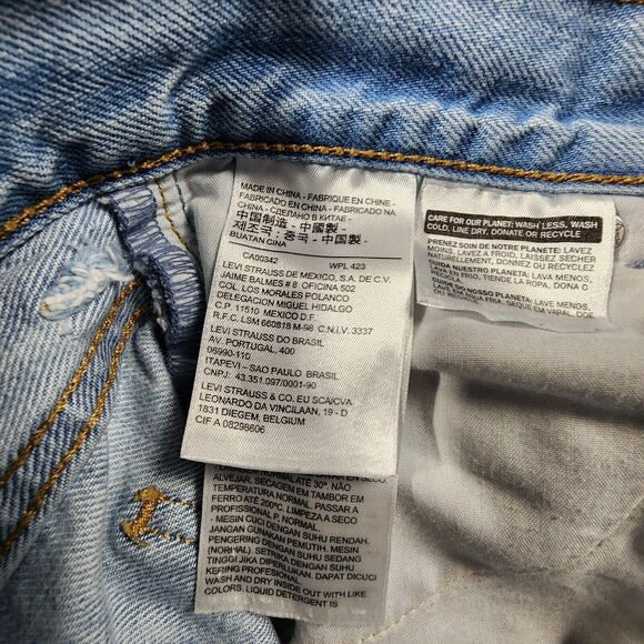Levi's Orange Tab Slim Leg Light Wash Jeans Frayed Hem Womens Size 24 - Picture 4 of 13